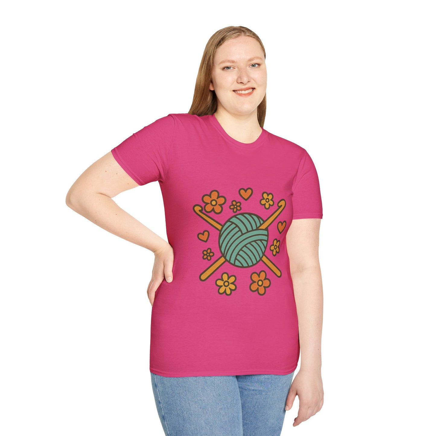 Crafty Love Unisex T-Shirt | Knitting Gift | Cozy Apparel | Yarn Lover Tee | Handmade Vibes | Perfect for Crafters and Creatives
