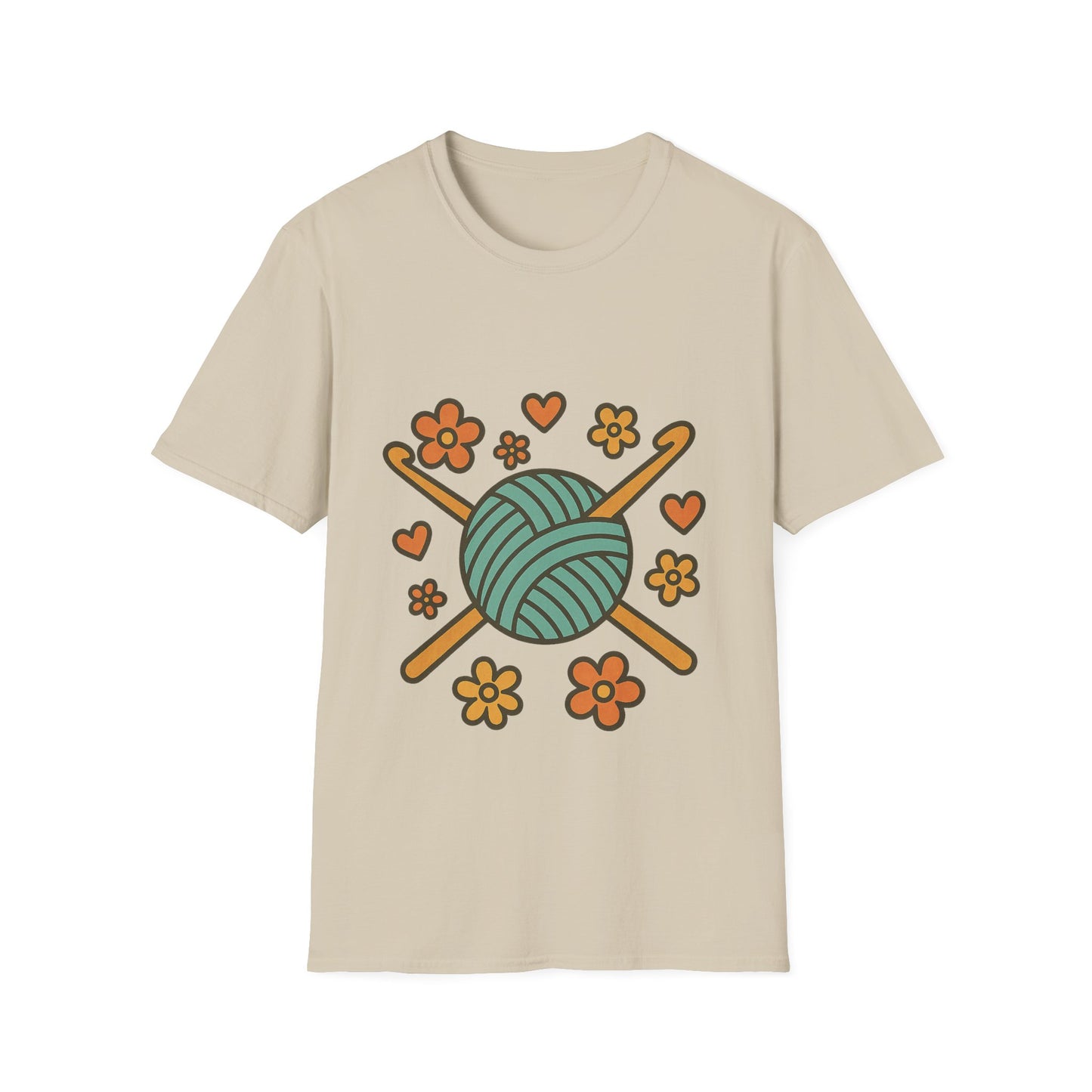 Crafty Love Unisex T-Shirt | Knitting Gift | Cozy Apparel | Yarn Lover Tee | Handmade Vibes | Perfect for Crafters and Creatives