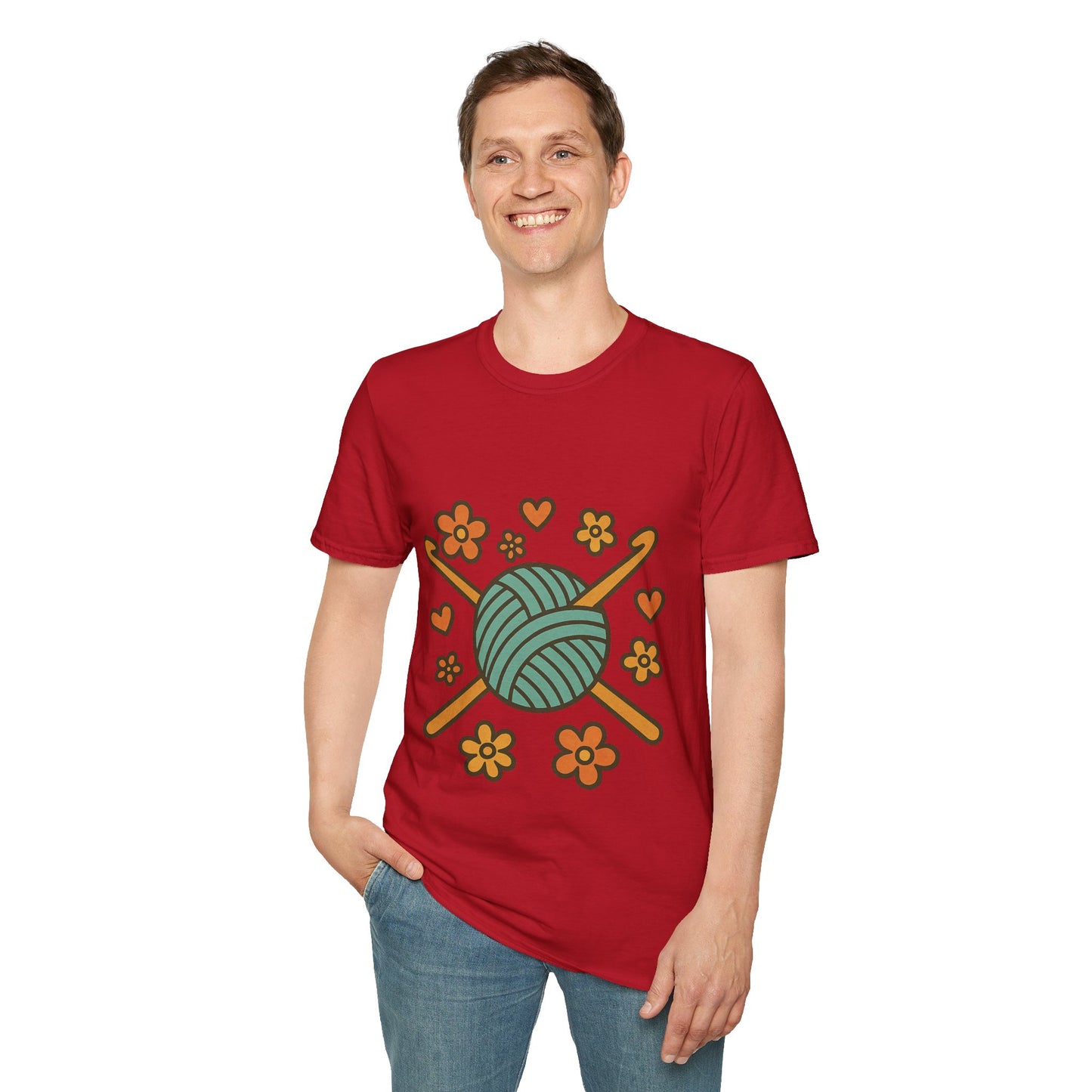 Crafty Love Unisex T-Shirt | Knitting Gift | Cozy Apparel | Yarn Lover Tee | Handmade Vibes | Perfect for Crafters and Creatives