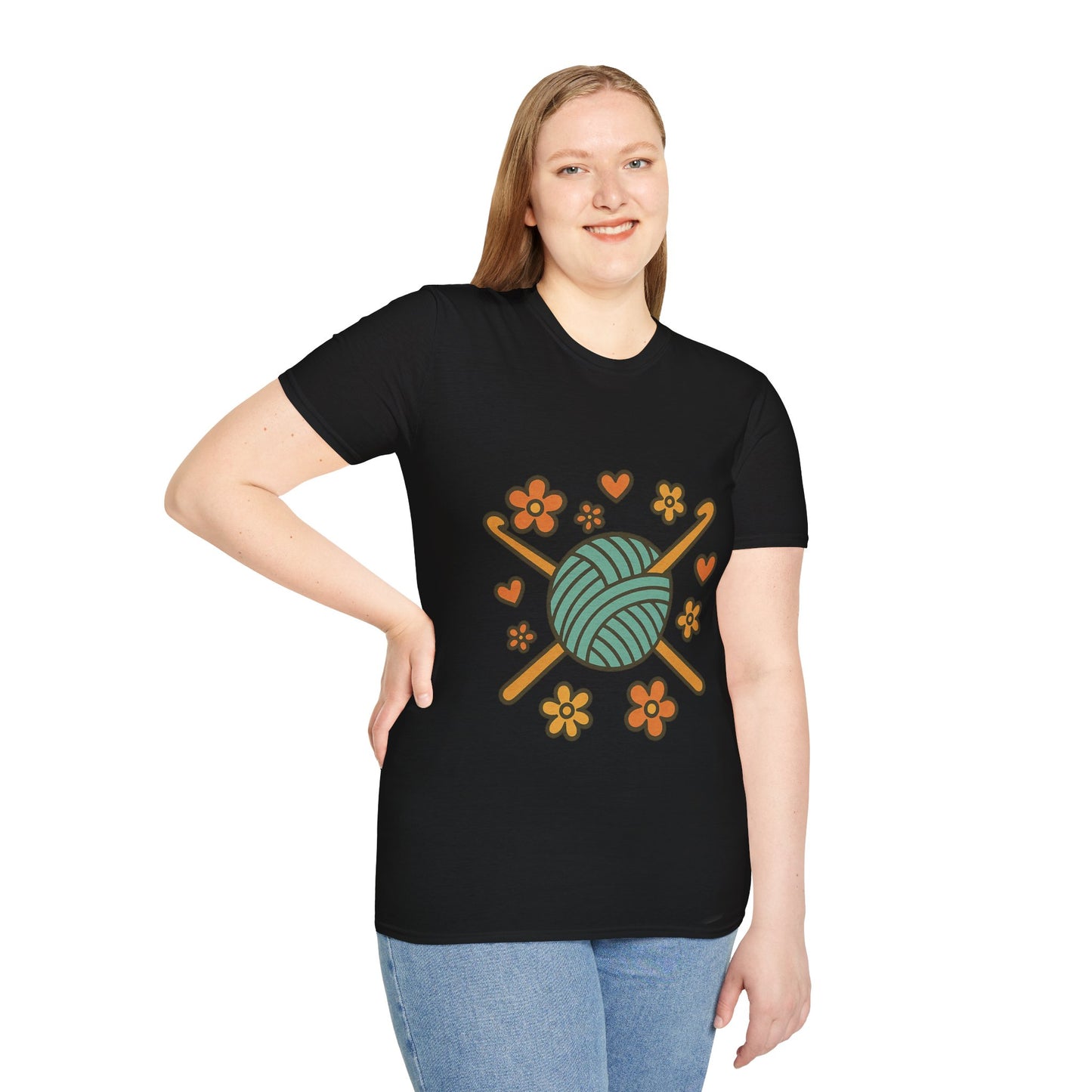 Crafty Love Unisex T-Shirt | Knitting Gift | Cozy Apparel | Yarn Lover Tee | Handmade Vibes | Perfect for Crafters and Creatives