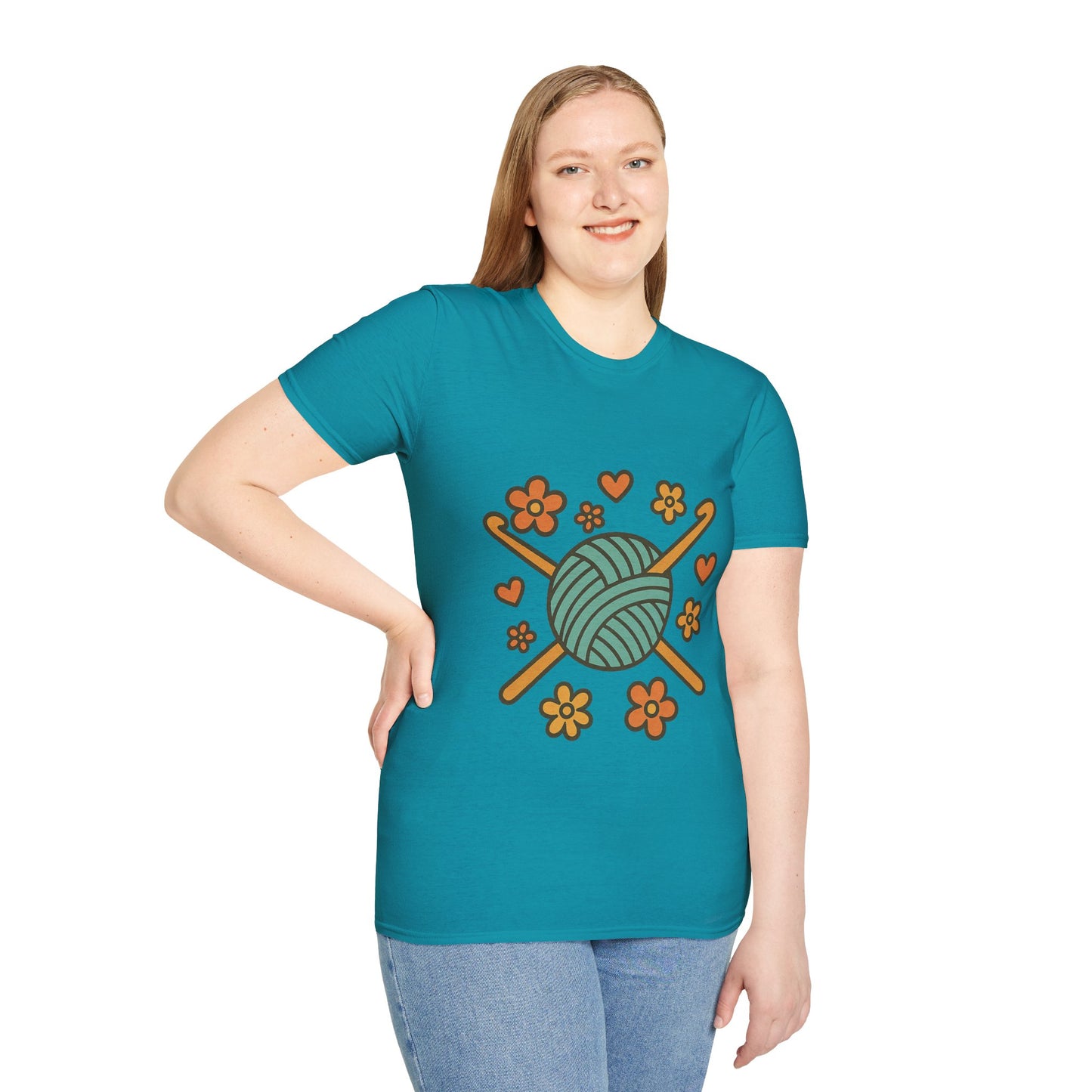 Crafty Love Unisex T-Shirt | Knitting Gift | Cozy Apparel | Yarn Lover Tee | Handmade Vibes | Perfect for Crafters and Creatives