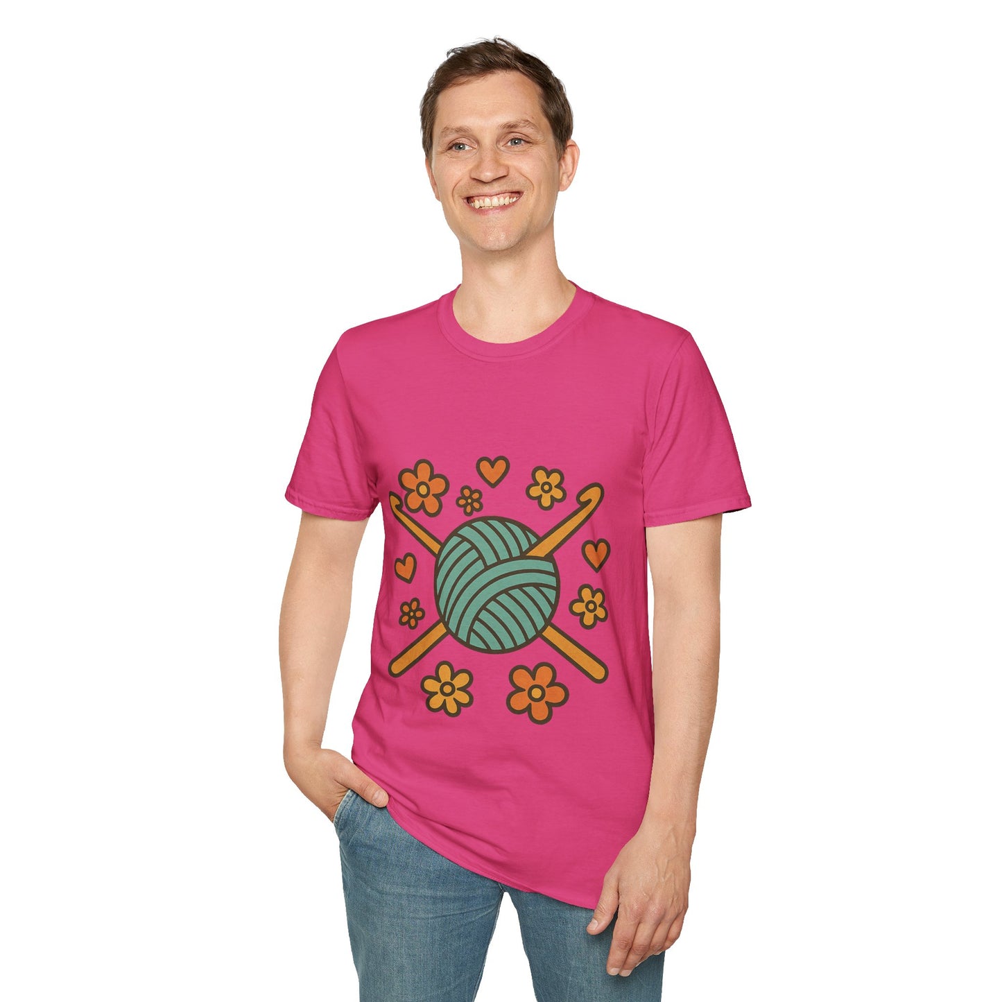 Crafty Love Unisex T-Shirt | Knitting Gift | Cozy Apparel | Yarn Lover Tee | Handmade Vibes | Perfect for Crafters and Creatives