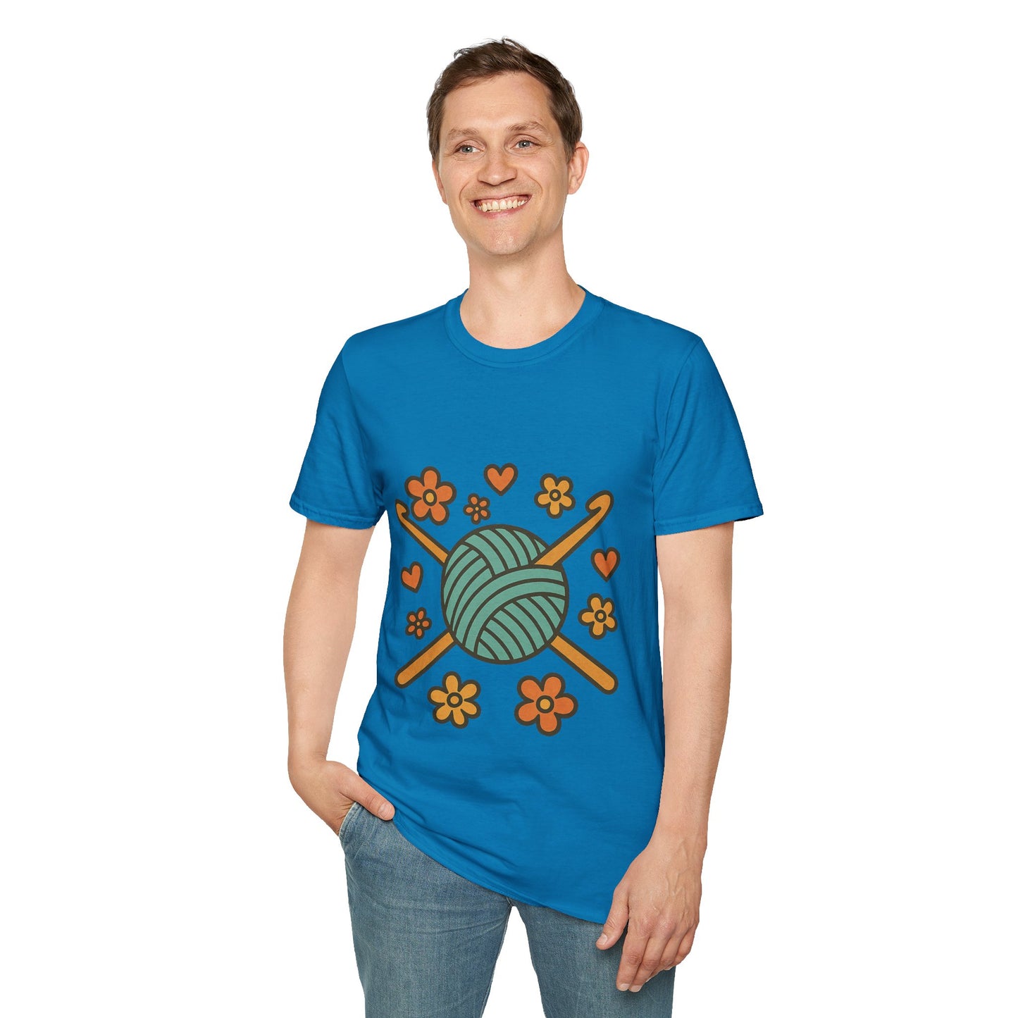 Crafty Love Unisex T-Shirt | Knitting Gift | Cozy Apparel | Yarn Lover Tee | Handmade Vibes | Perfect for Crafters and Creatives