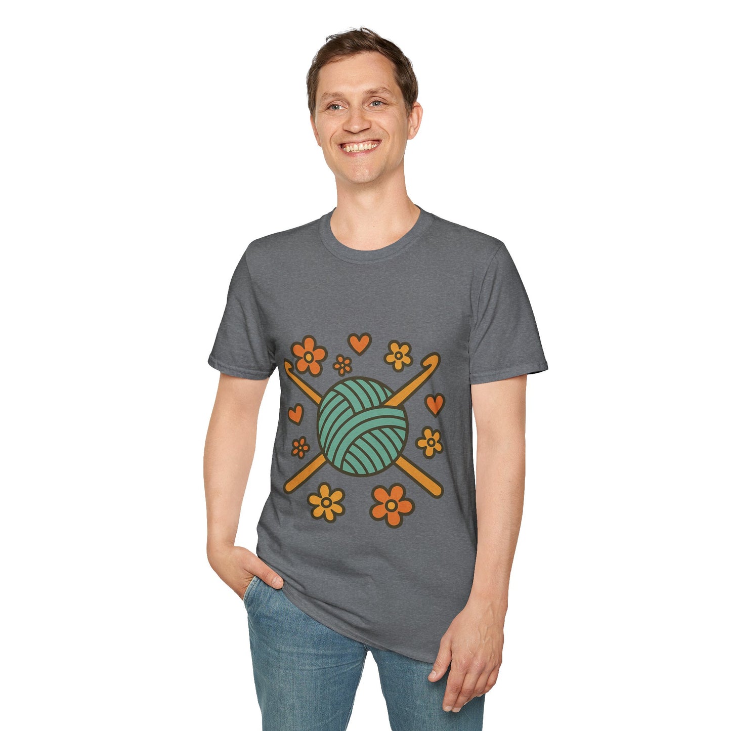 Crafty Love Unisex T-Shirt | Knitting Gift | Cozy Apparel | Yarn Lover Tee | Handmade Vibes | Perfect for Crafters and Creatives