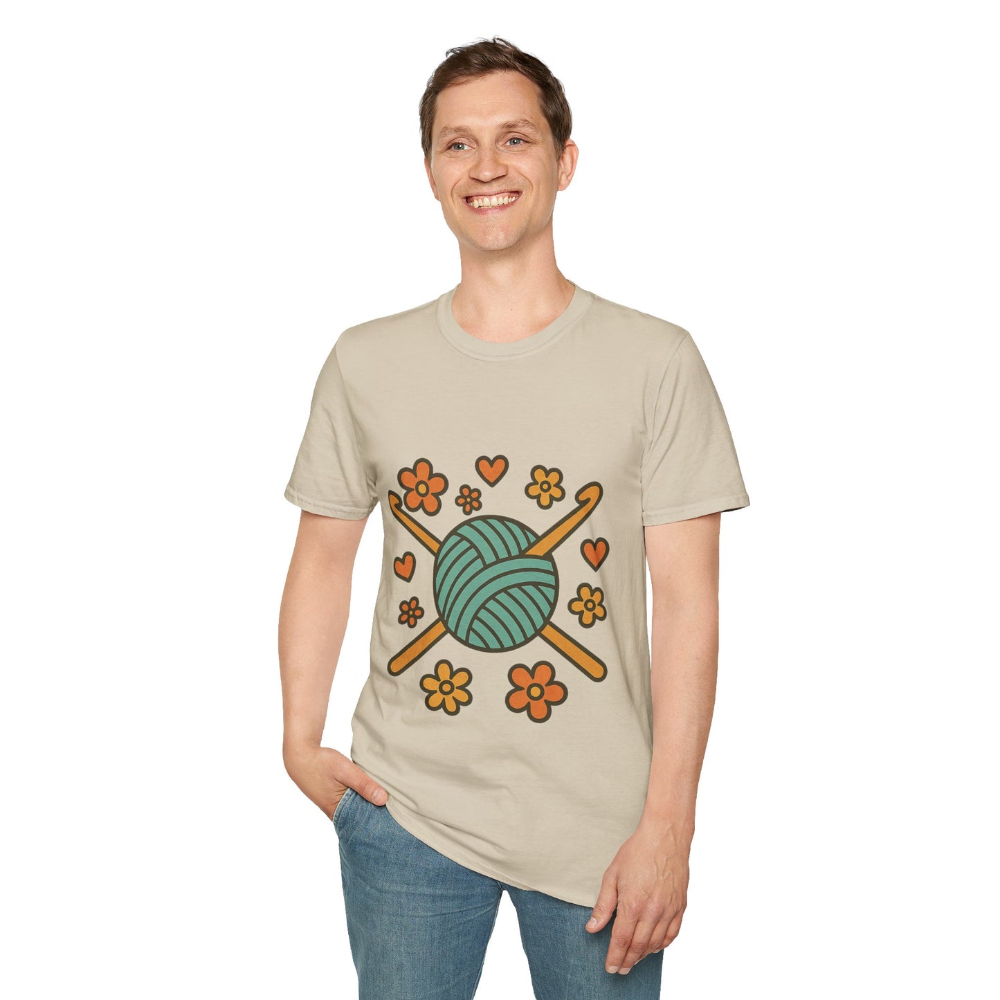 Crafty Love Unisex T-Shirt | Knitting Gift | Cozy Apparel | Yarn Lover Tee | Handmade Vibes | Perfect for Crafters and Creatives