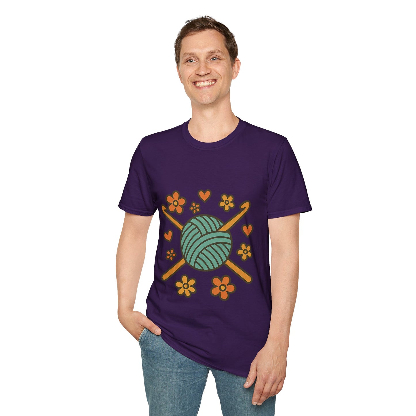 Crafty Love Unisex T-Shirt | Knitting Gift | Cozy Apparel | Yarn Lover Tee | Handmade Vibes | Perfect for Crafters and Creatives