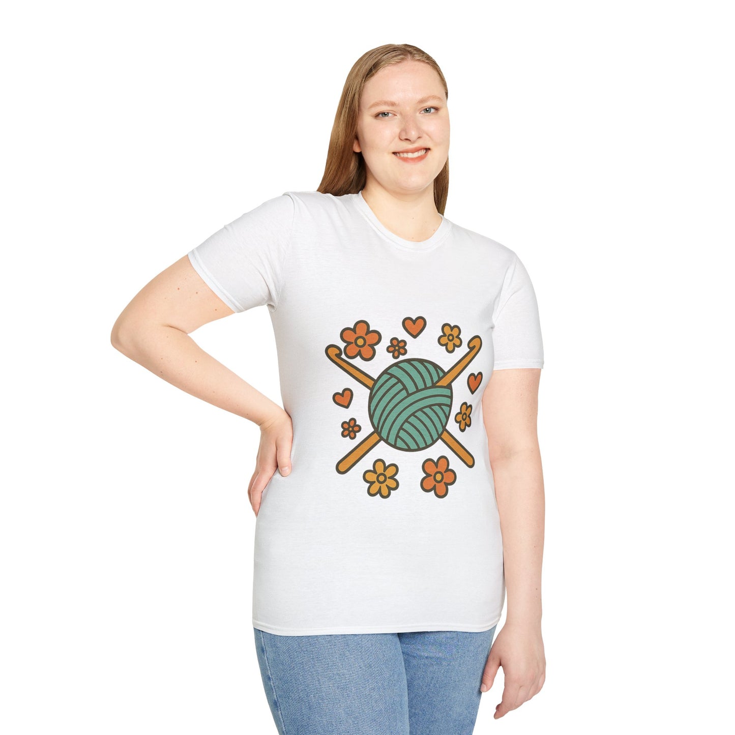 Crafty Love Unisex T-Shirt | Knitting Gift | Cozy Apparel | Yarn Lover Tee | Handmade Vibes | Perfect for Crafters and Creatives