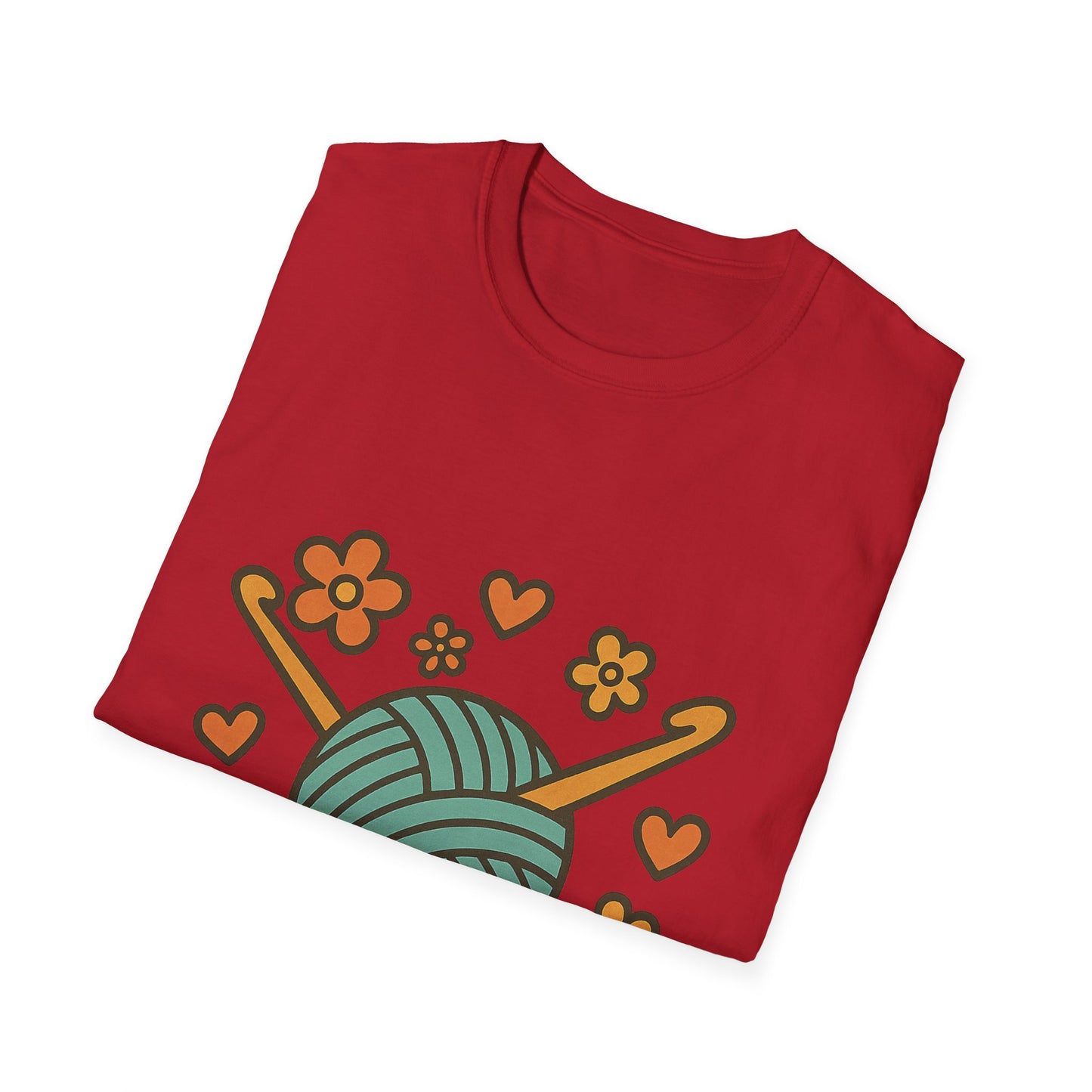 Crafty Love Unisex T-Shirt | Knitting Gift | Cozy Apparel | Yarn Lover Tee | Handmade Vibes | Perfect for Crafters and Creatives