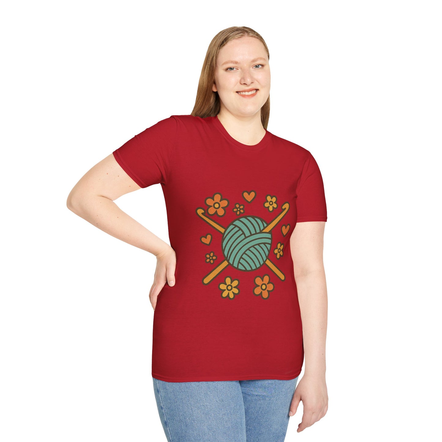 Crafty Love Unisex T-Shirt | Knitting Gift | Cozy Apparel | Yarn Lover Tee | Handmade Vibes | Perfect for Crafters and Creatives