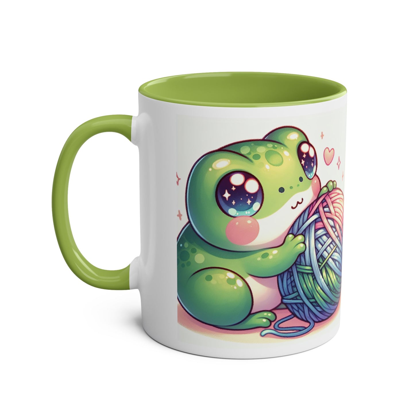 Mug - Cute Frog Yarn Two-Tone Coffee Mug 11oz