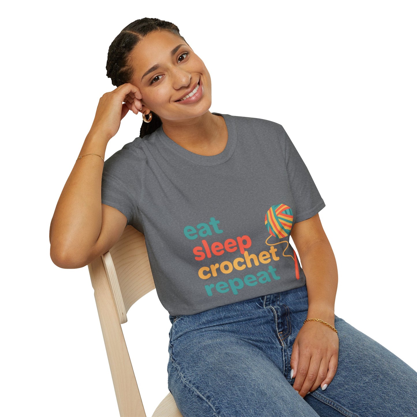 Eat Sleep Crochet Repeat T‑Shirt