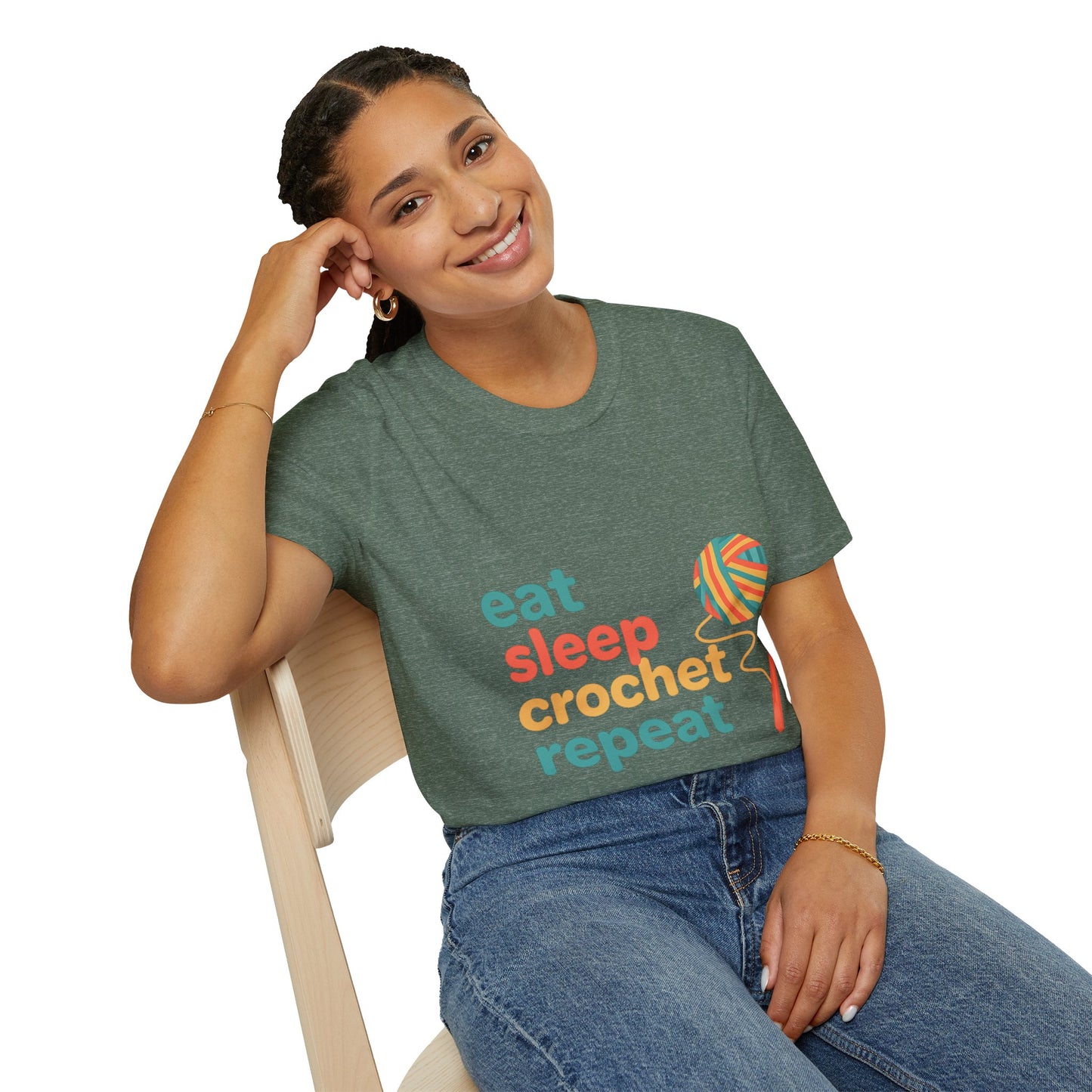 Eat Sleep Crochet Repeat T‑Shirt
