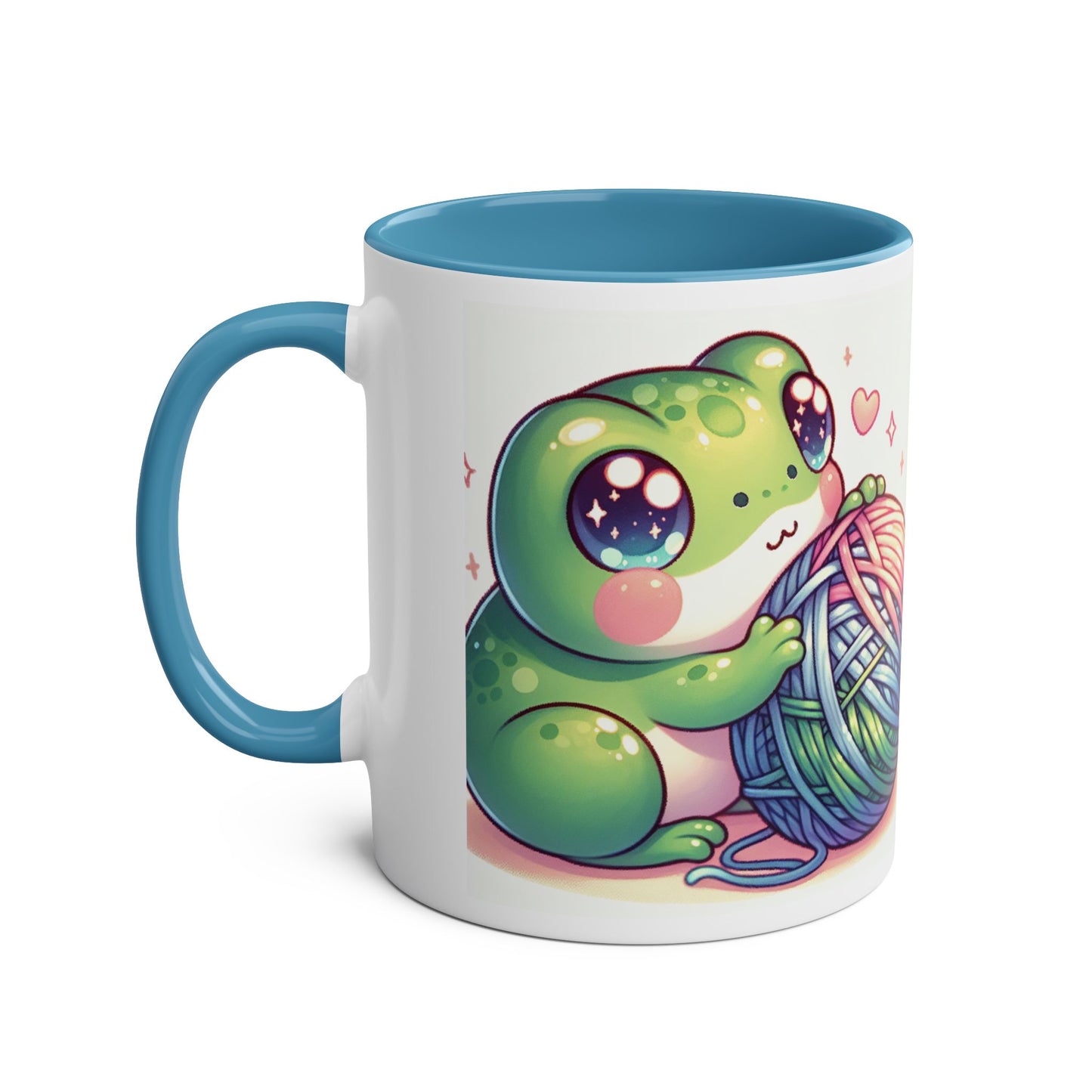 Mug - Cute Frog Yarn Two-Tone Coffee Mug 11oz