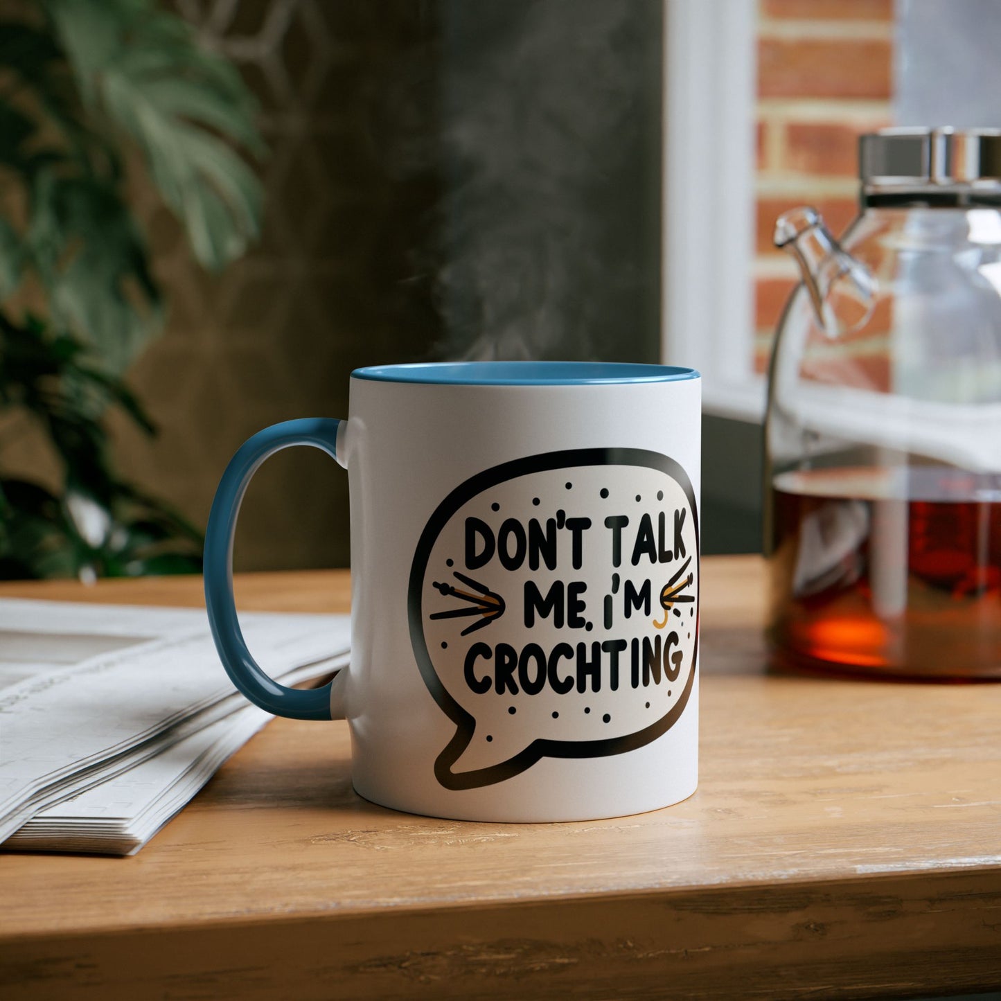 Crocheting Two-Tone Coffee Mug, 11oz - Don't Talk to Me