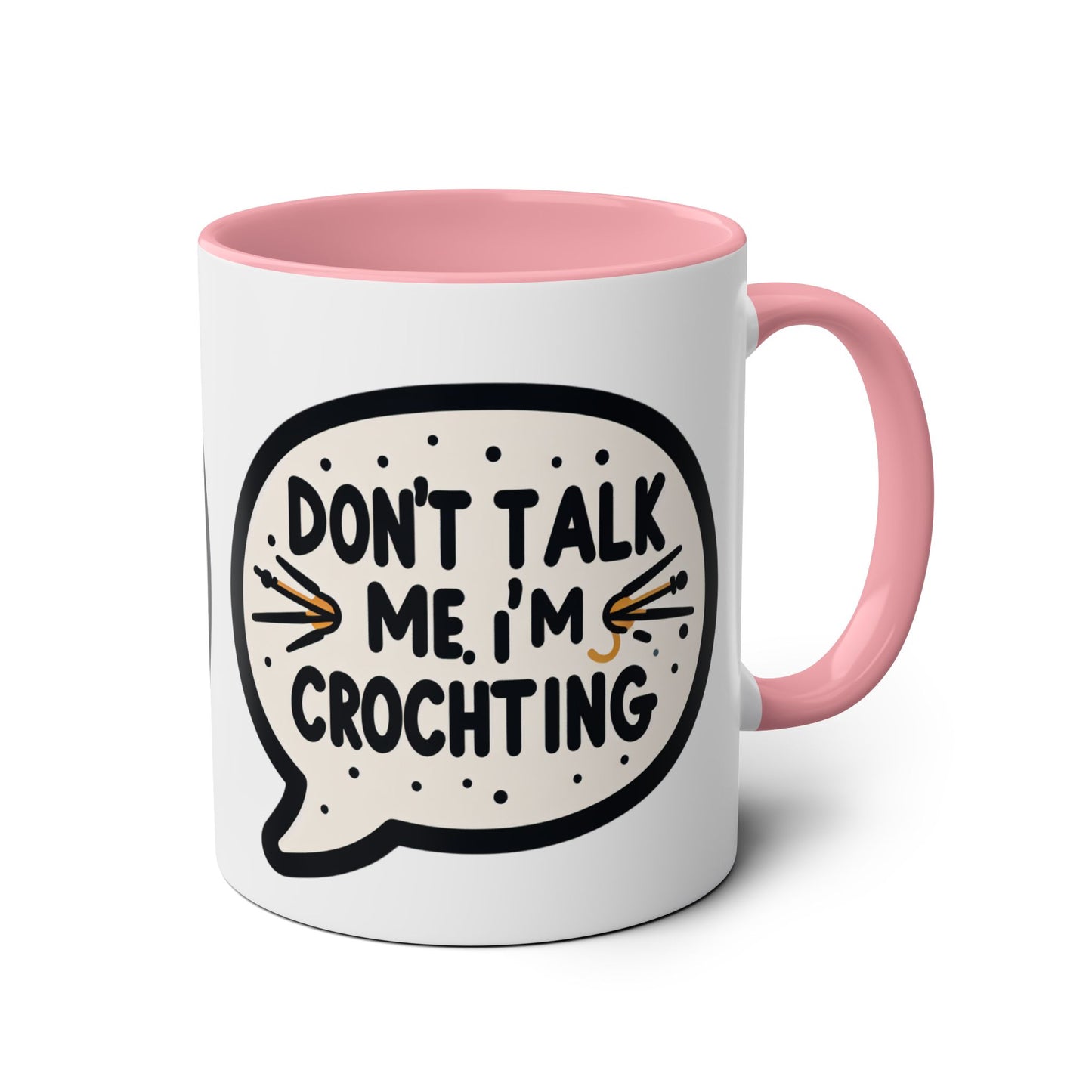 Crocheting Two-Tone Coffee Mug, 11oz - Don't Talk to Me