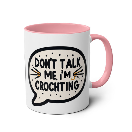 Crocheting Two-Tone Coffee Mug, 11oz - Don't Talk to Me