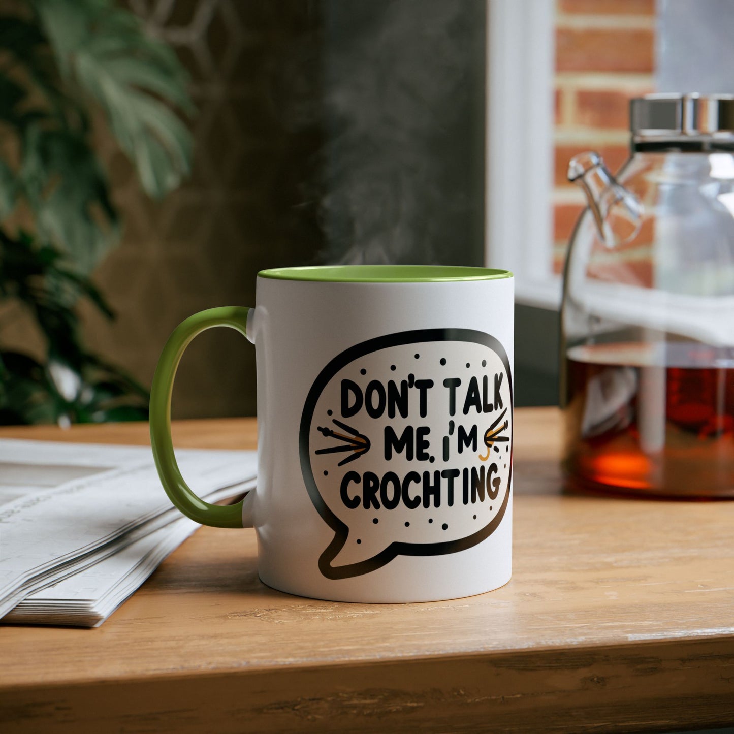 Crocheting Two-Tone Coffee Mug, 11oz - Don't Talk to Me