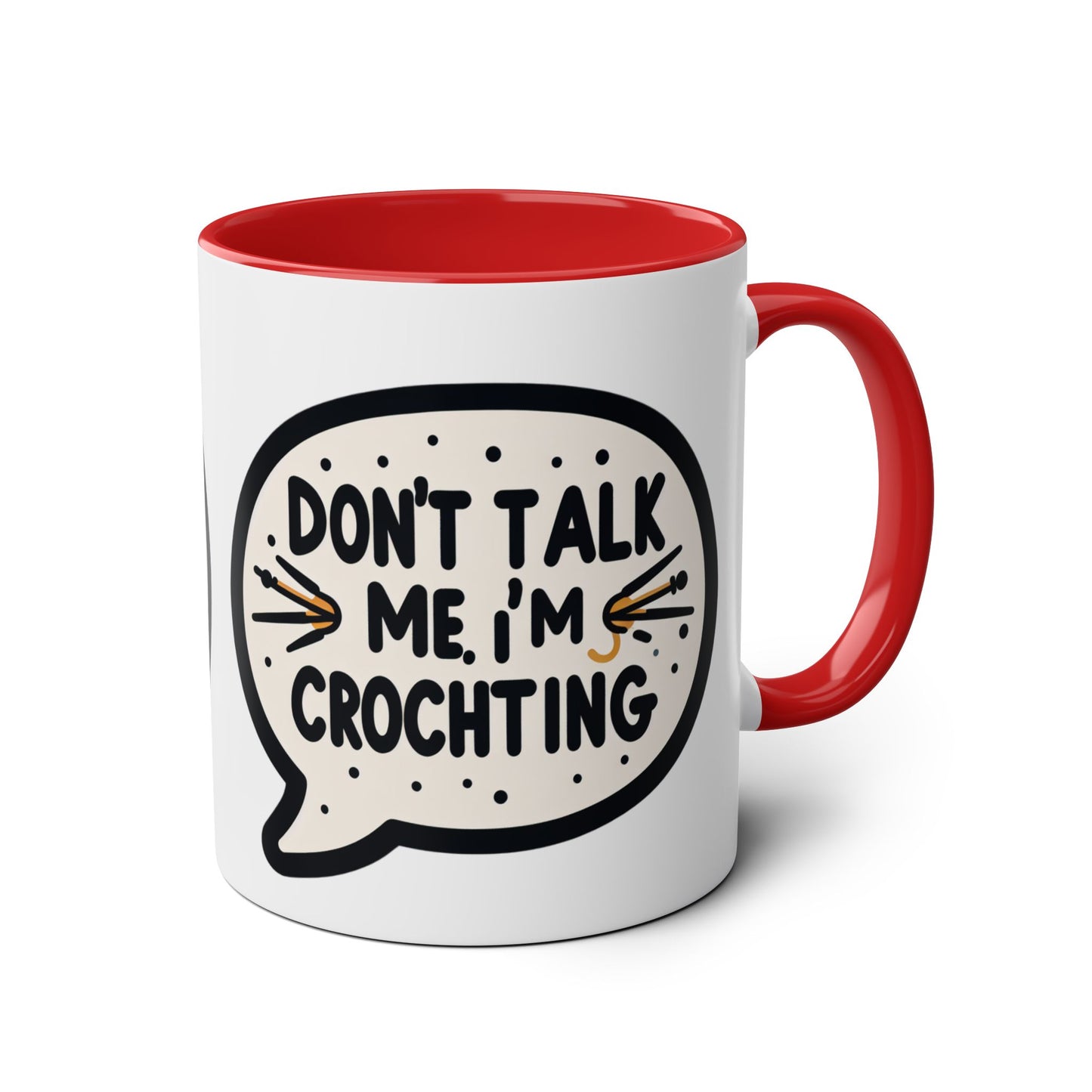 Crocheting Two-Tone Coffee Mug, 11oz - Don't Talk to Me