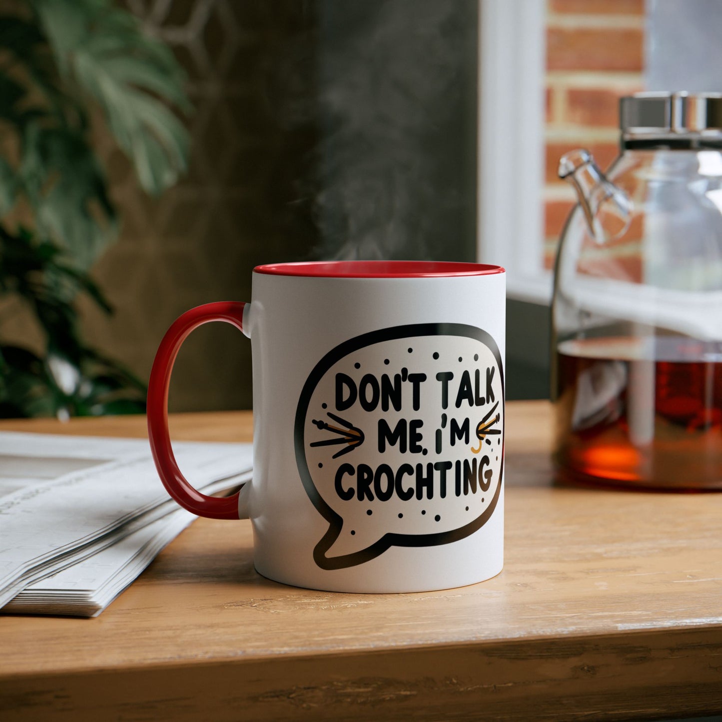 Crocheting Two-Tone Coffee Mug, 11oz - Don't Talk to Me