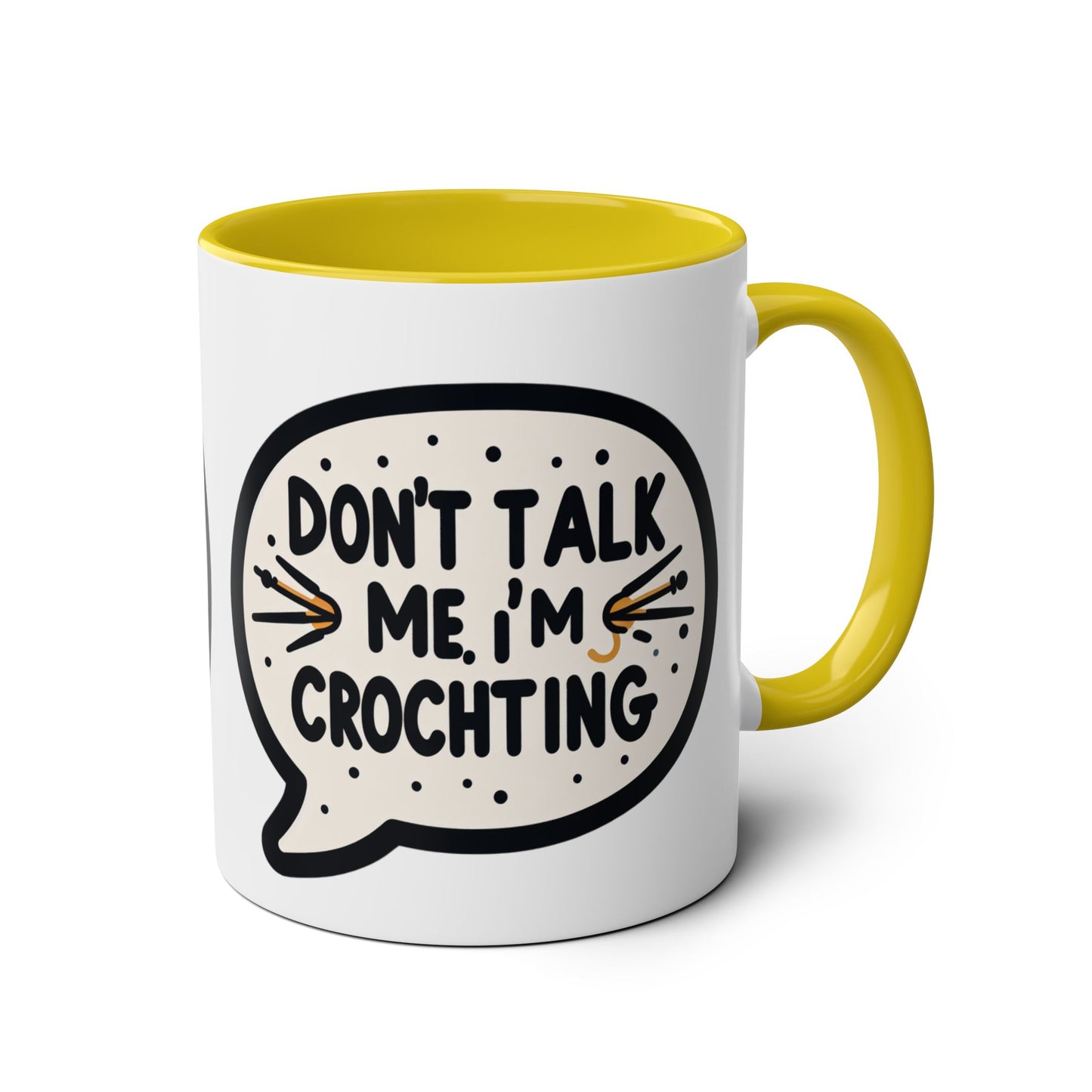 Crocheting Two-Tone Coffee Mug, 11oz - Don't Talk to Me