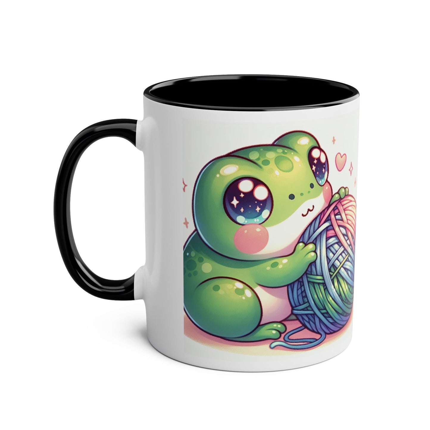 Mug - Cute Frog Yarn Two-Tone Coffee Mug 11oz