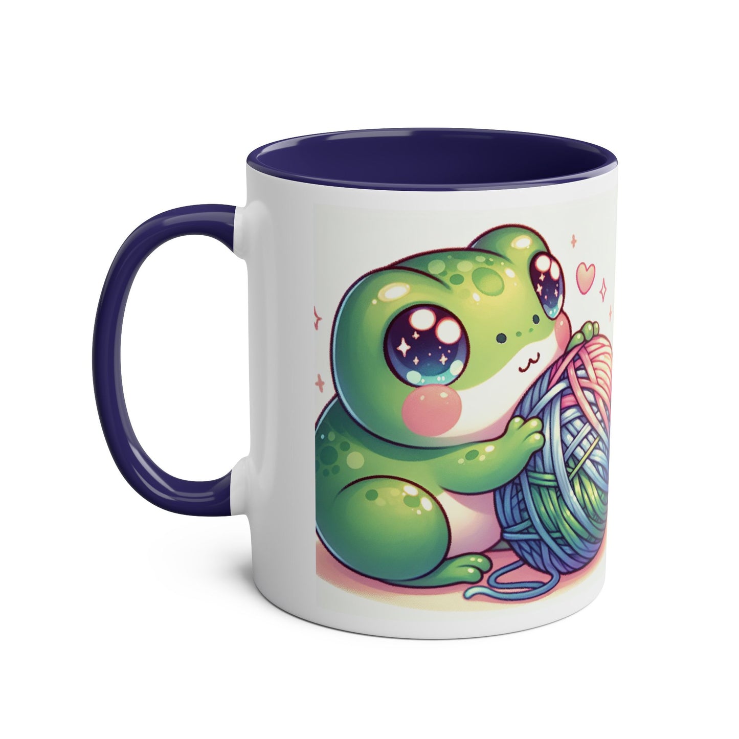 Mug - Cute Frog Yarn Two-Tone Coffee Mug 11oz