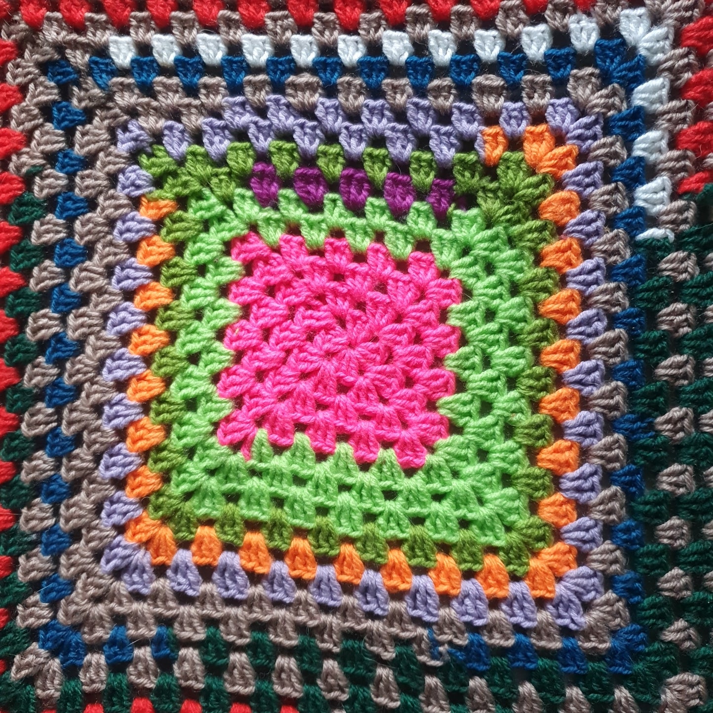 scrap continuous granny square blanket