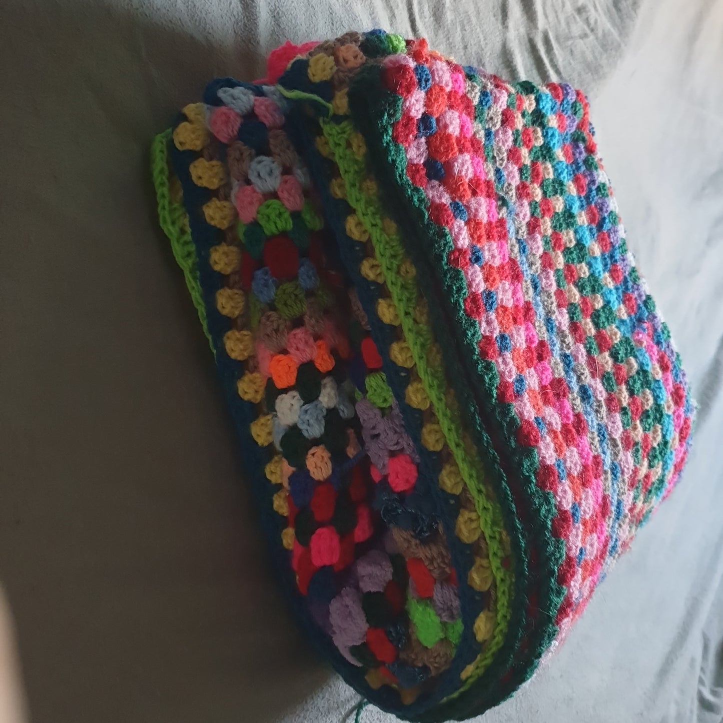 scrap continuous granny square blanket