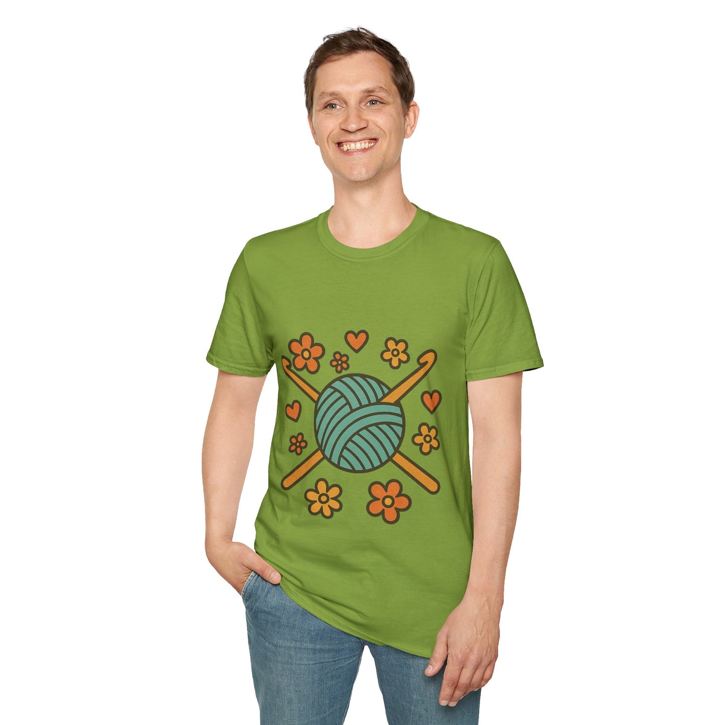 Crafty Love Unisex T-Shirt | Knitting Gift | Cozy Apparel | Yarn Lover Tee | Handmade Vibes | Perfect for Crafters and Creatives