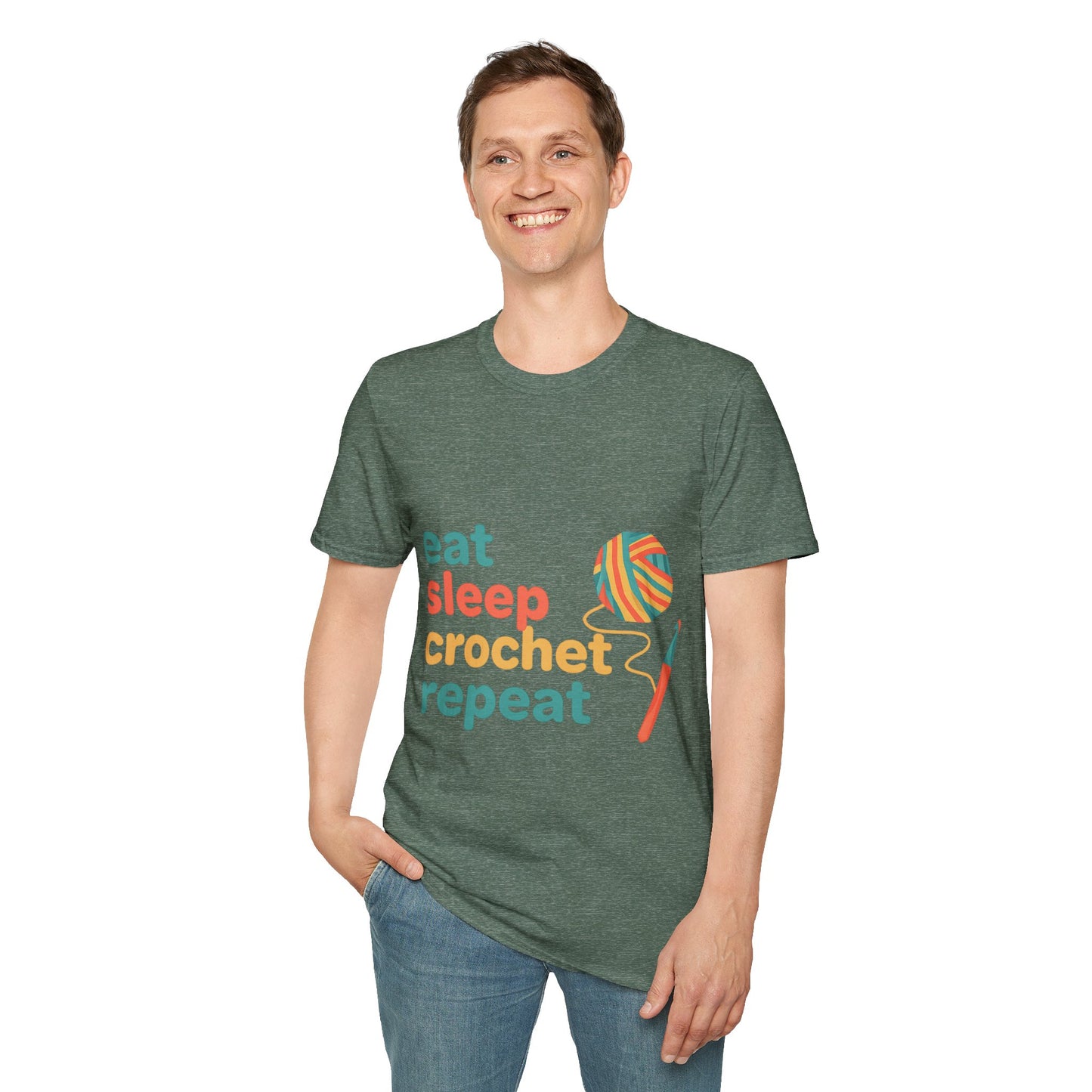 Eat Sleep Crochet Repeat T‑Shirt