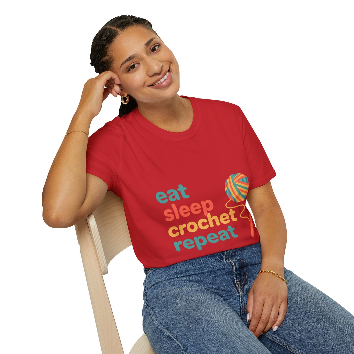 Eat Sleep Crochet Repeat T‑Shirt