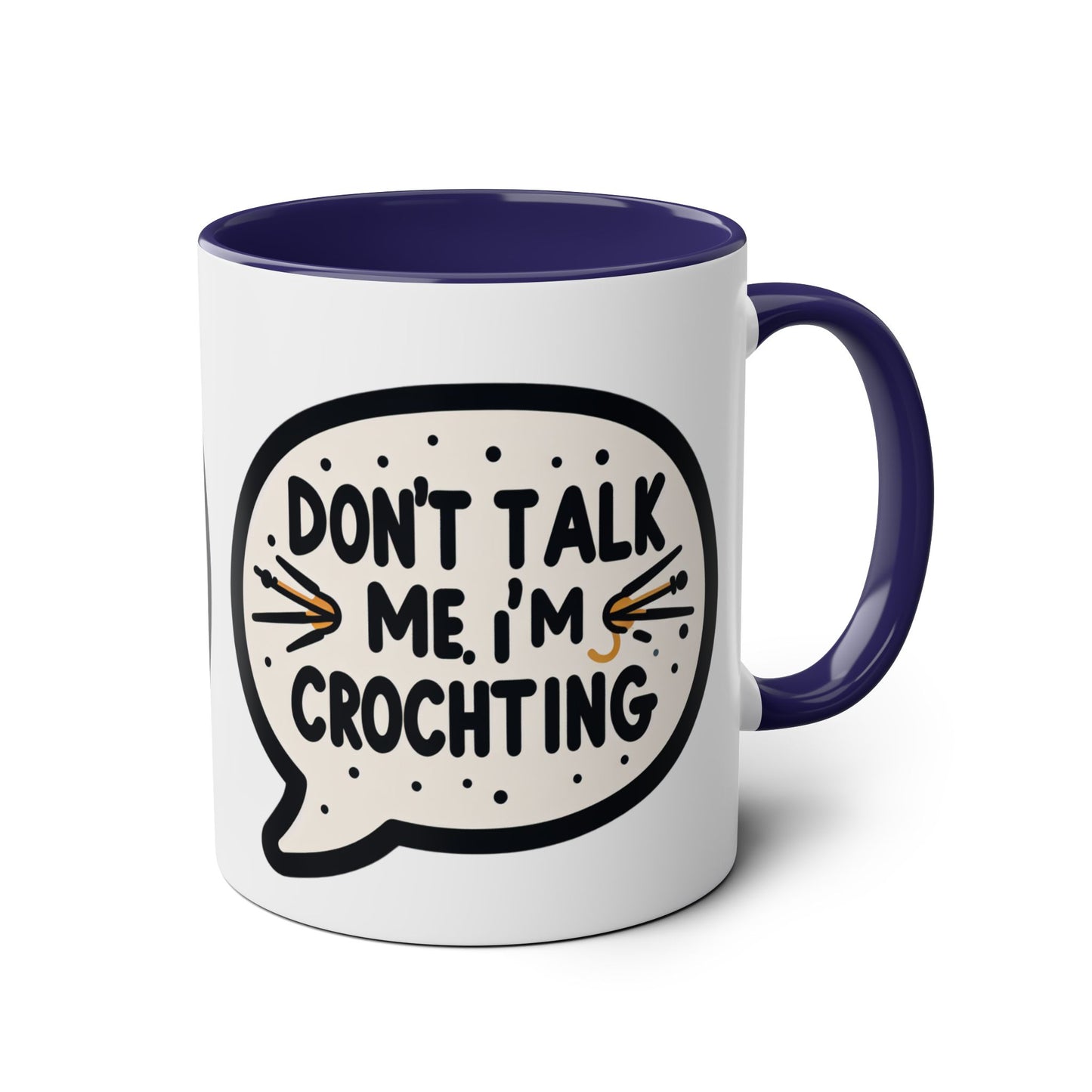 Crocheting Two-Tone Coffee Mug, 11oz - Don't Talk to Me