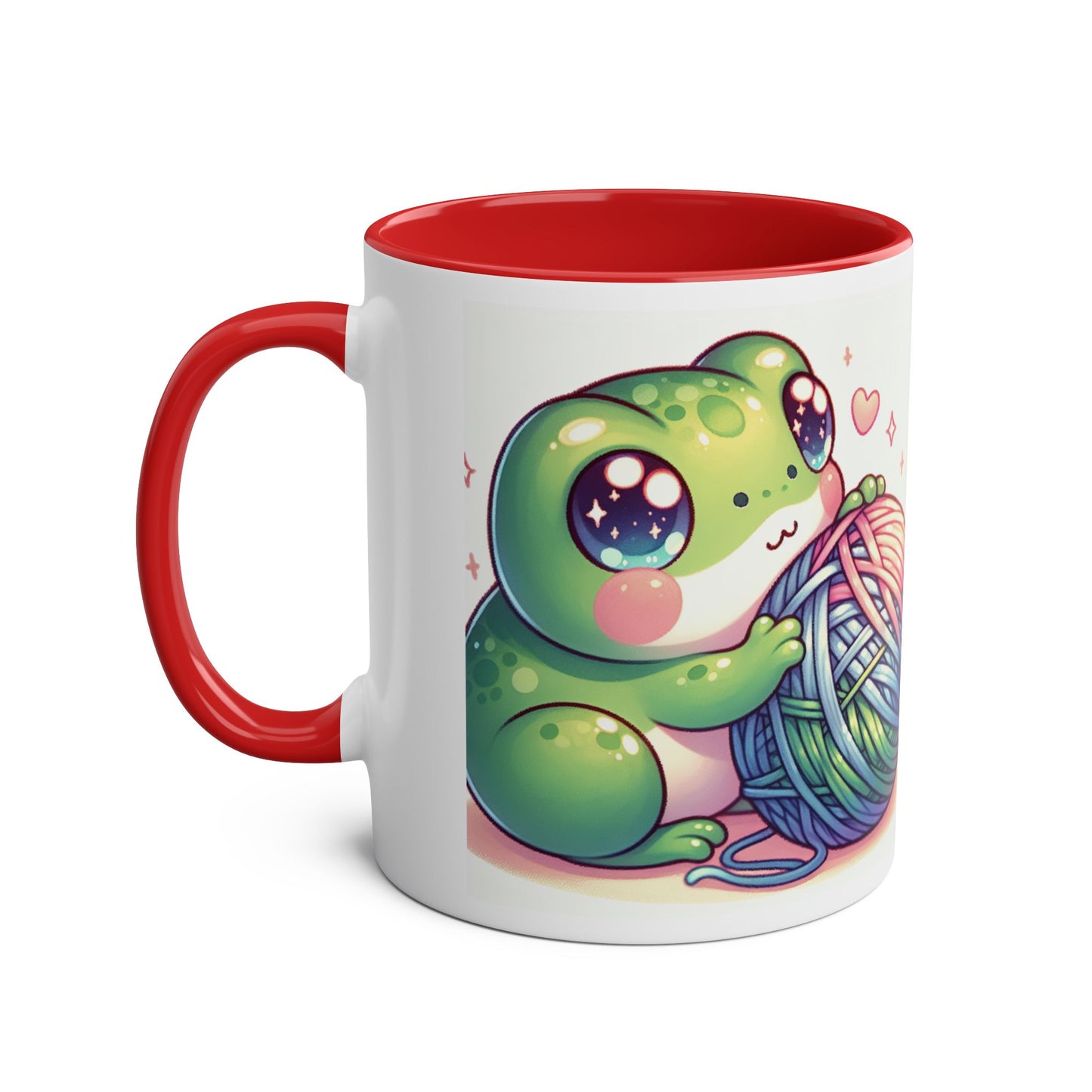 Mug - Cute Frog Yarn Two-Tone Coffee Mug 11oz