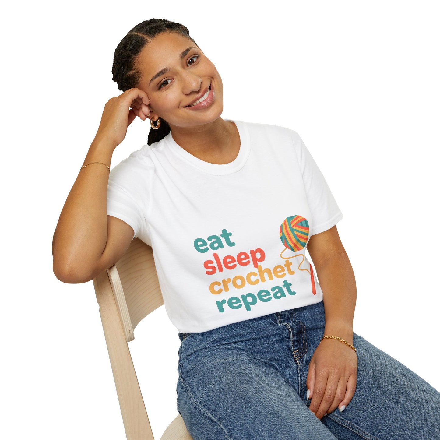 Eat Sleep Crochet Repeat T‑Shirt