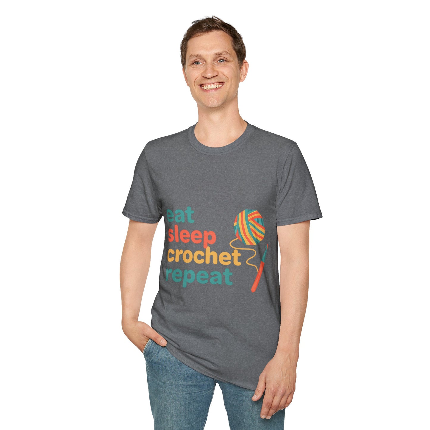Eat Sleep Crochet Repeat T‑Shirt
