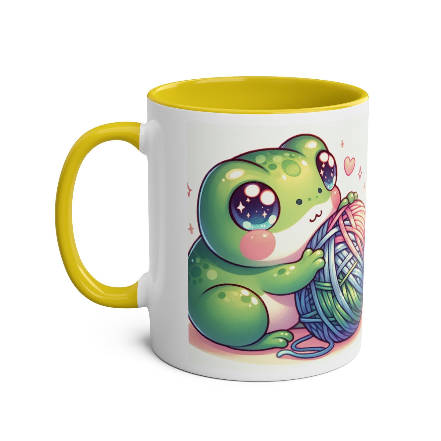 Mug - Cute Frog Yarn Two-Tone Coffee Mug 11oz