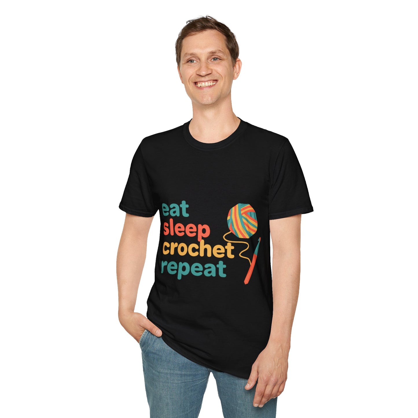 Eat Sleep Crochet Repeat T‑Shirt