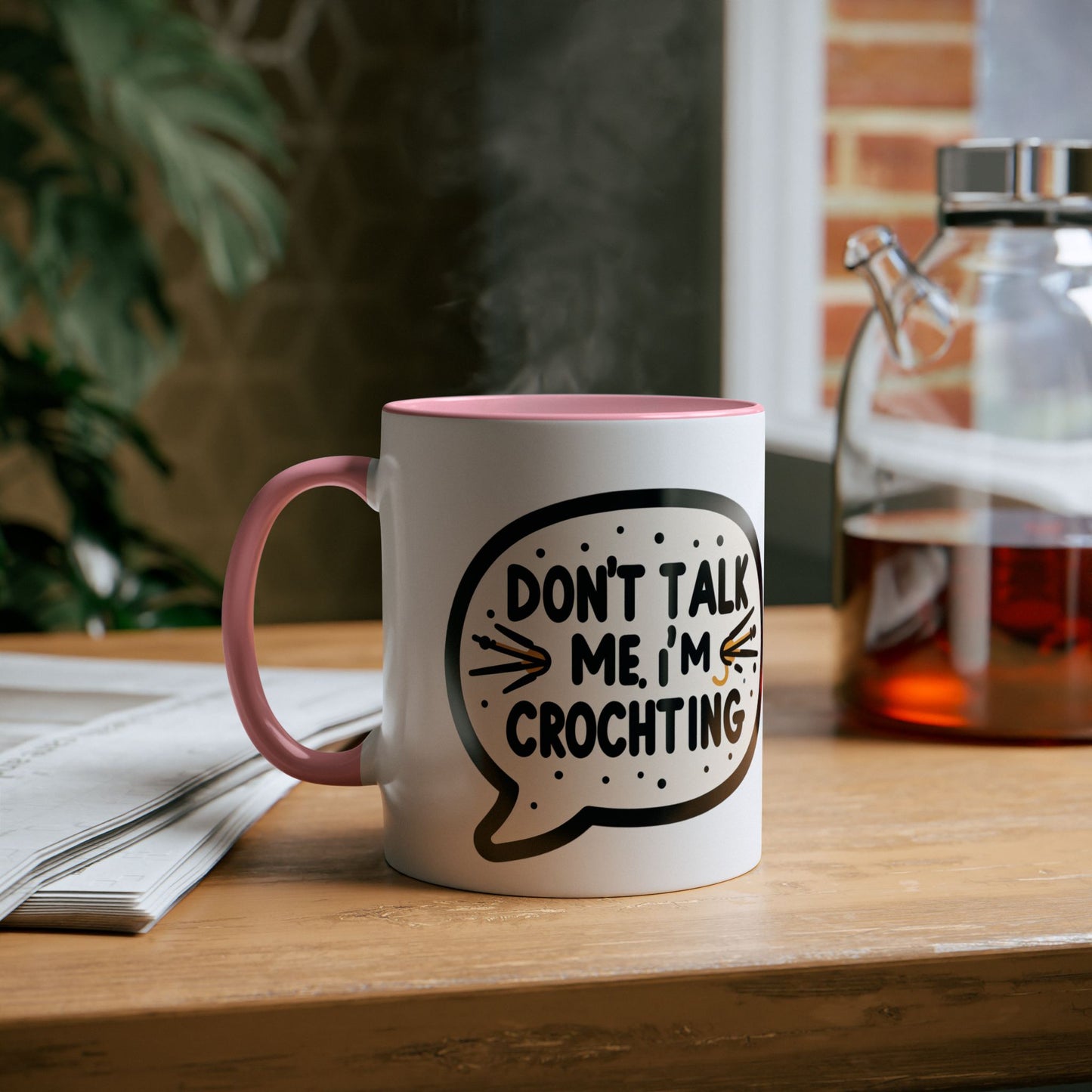 Crocheting Two-Tone Coffee Mug, 11oz - Don't Talk to Me