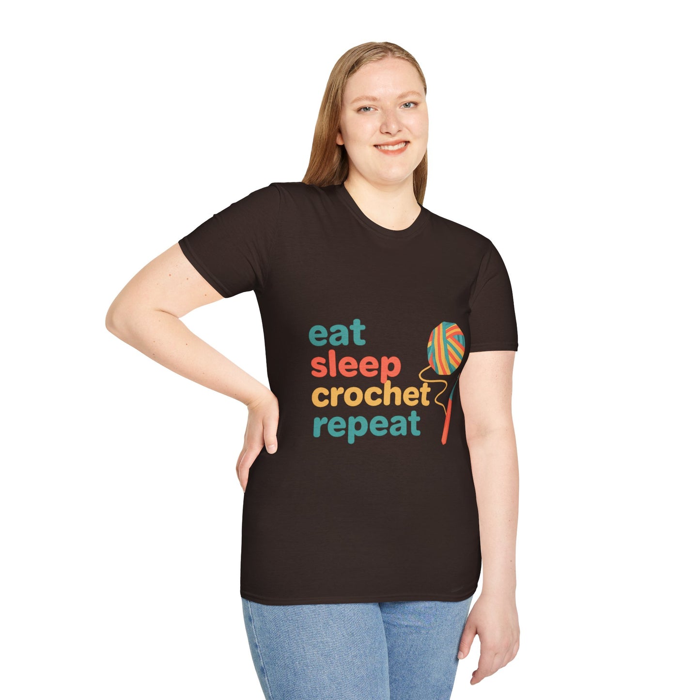 Eat Sleep Crochet Repeat T‑Shirt