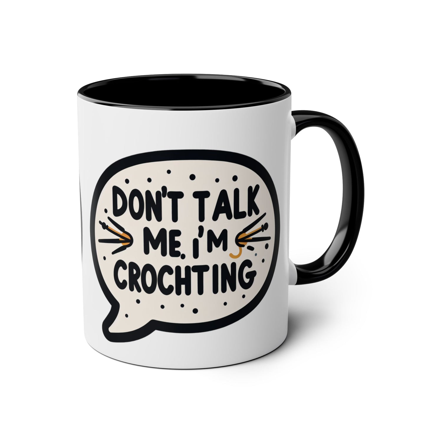 Crocheting Two-Tone Coffee Mug, 11oz - Don't Talk to Me