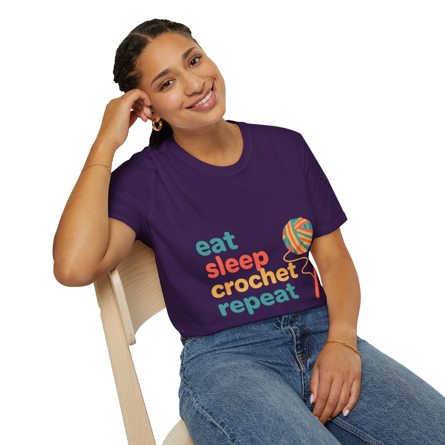 Eat Sleep Crochet Repeat T‑Shirt