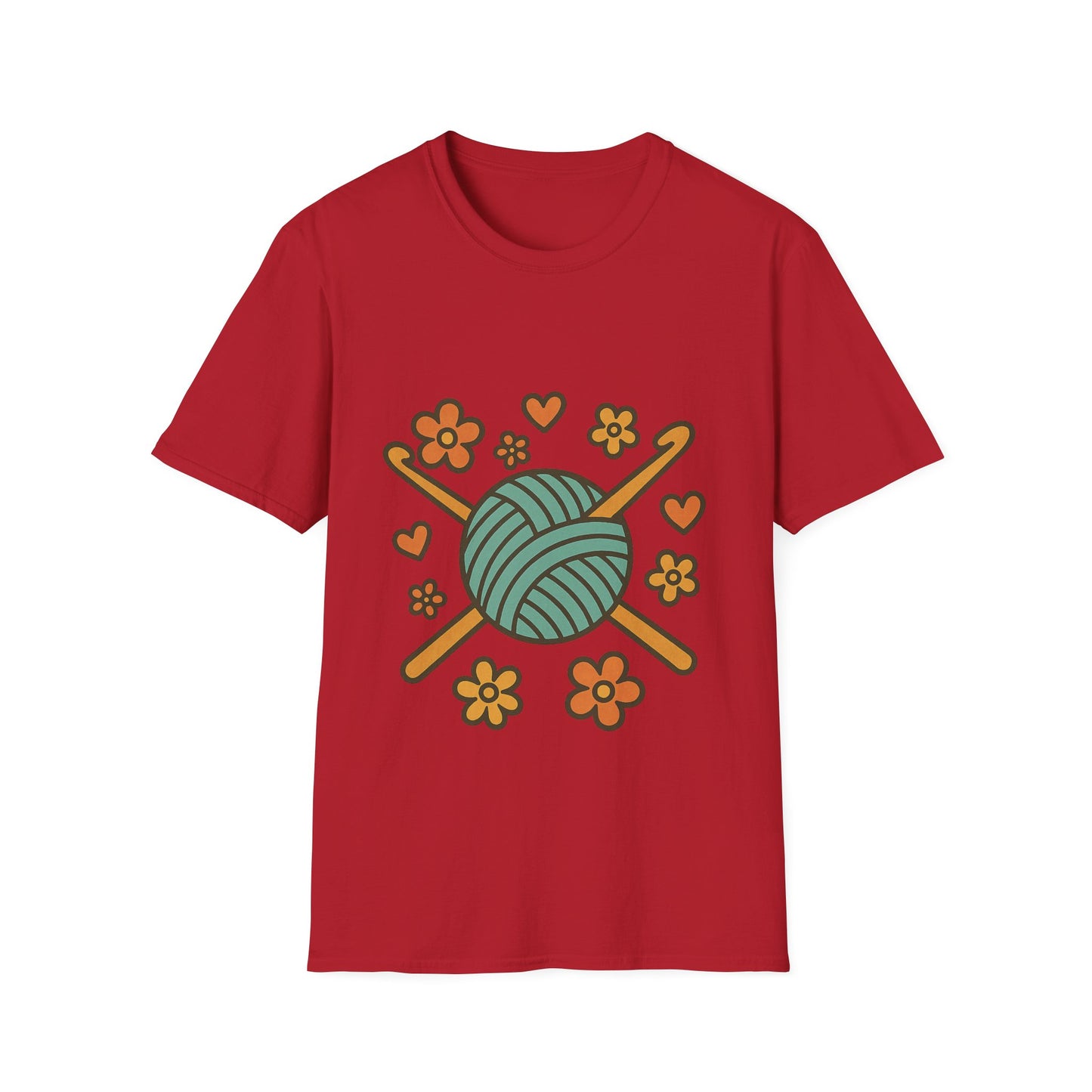 Crafty Love Unisex T-Shirt | Knitting Gift | Cozy Apparel | Yarn Lover Tee | Handmade Vibes | Perfect for Crafters and Creatives