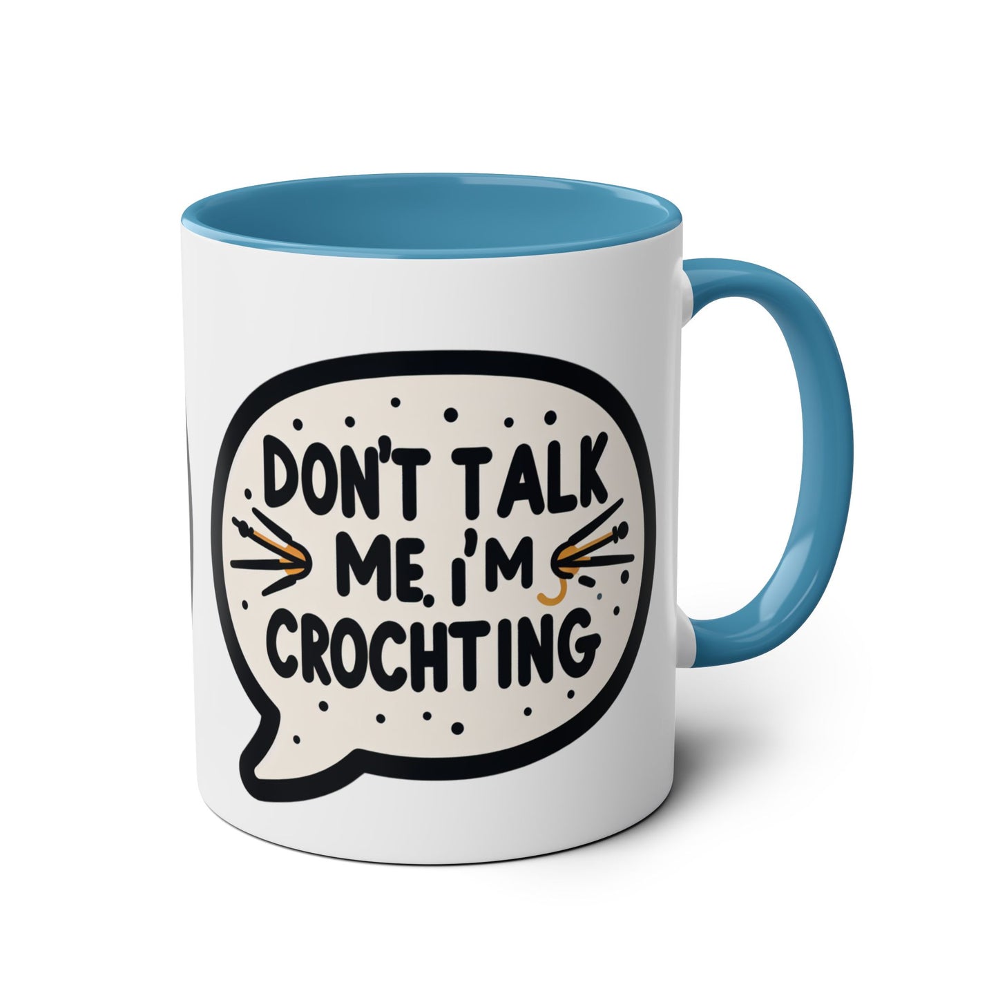 Crocheting Two-Tone Coffee Mug, 11oz - Don't Talk to Me